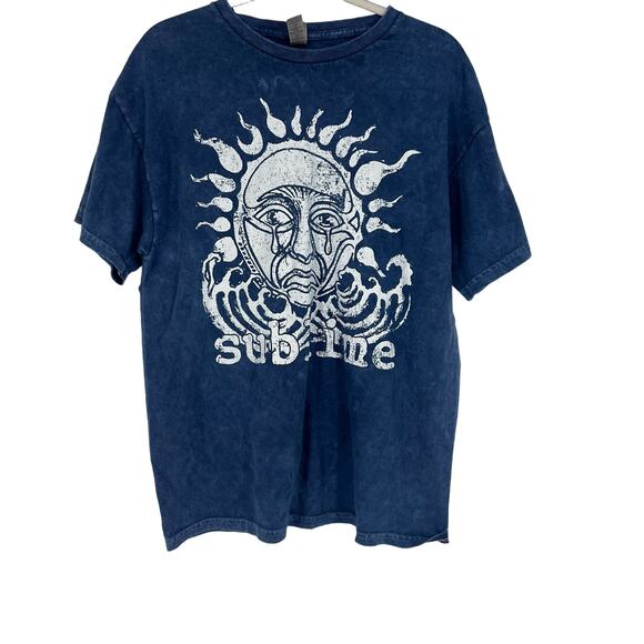 Sublime Crying Sun T-Shirt Blue Acid Wash Large NWOT - Picture 1 of 5